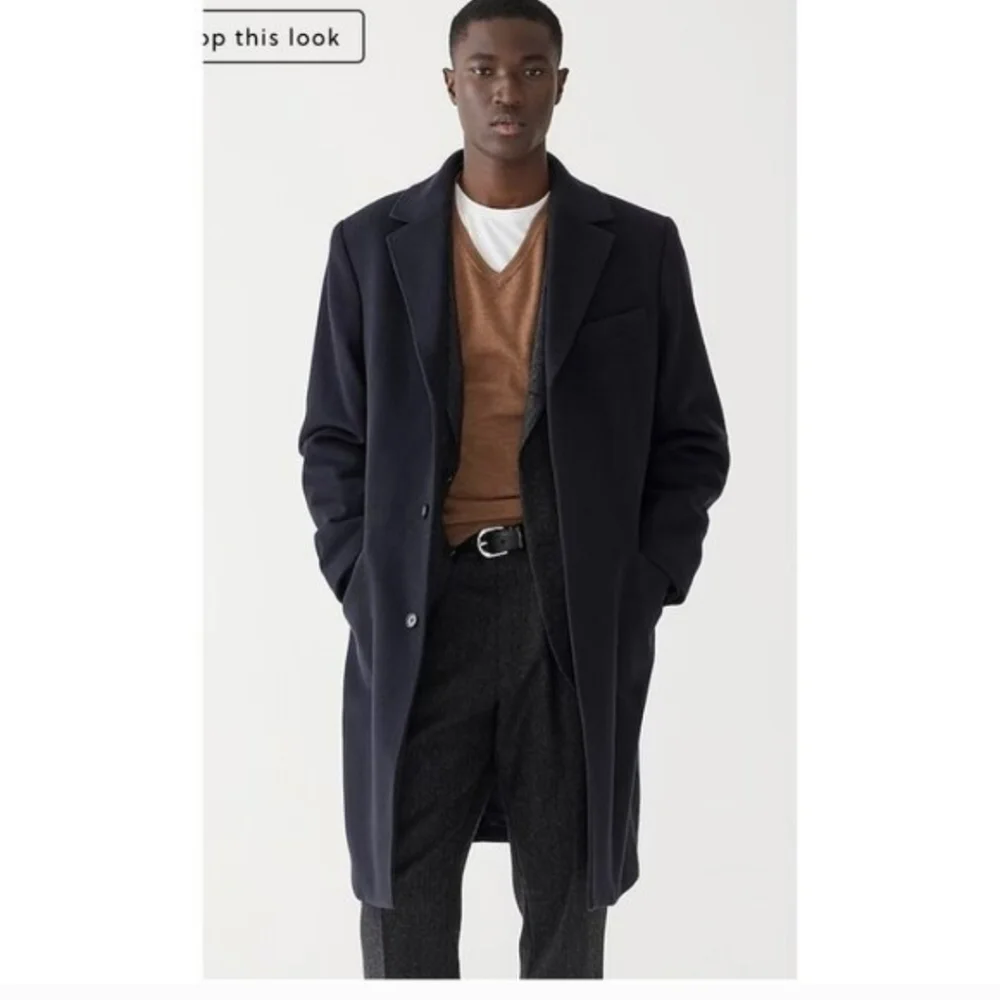 J Crew Rivington topcoat in Italian wool blend Size 46R Navy
